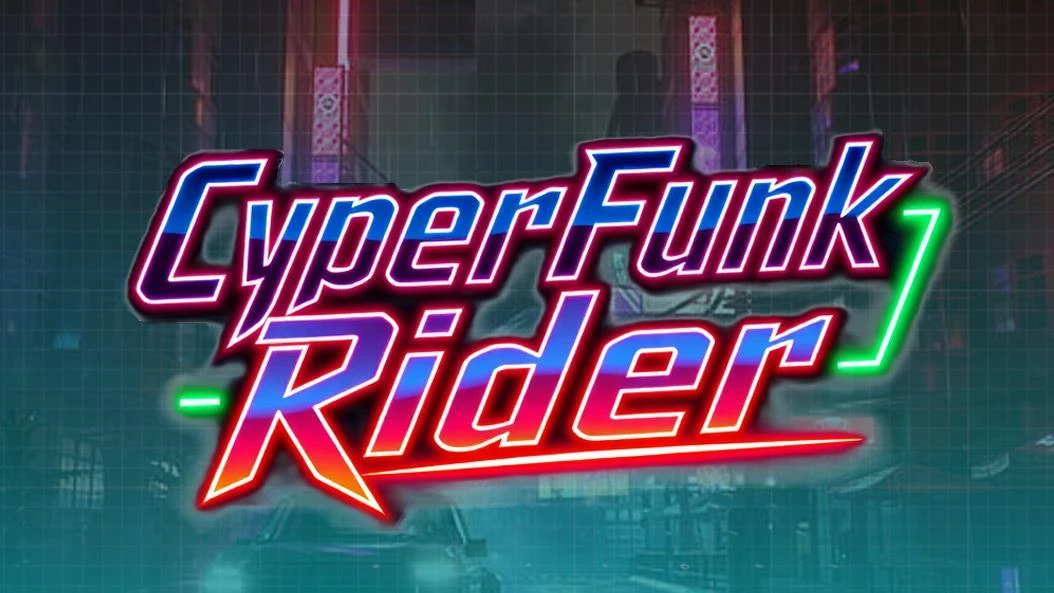 Cyberfunk Rider의 네온 타이틀